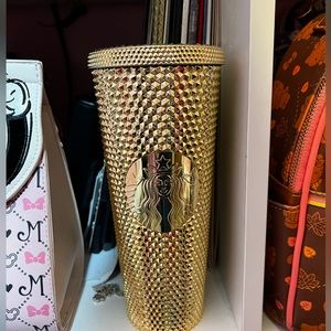 Gold Studded Starbucks Tumbler